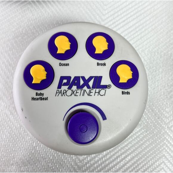 PAXIL Logo White Noise Sound Machine Pharmaceutical Advertising Works 4 Sounds - Picture 1 of 5